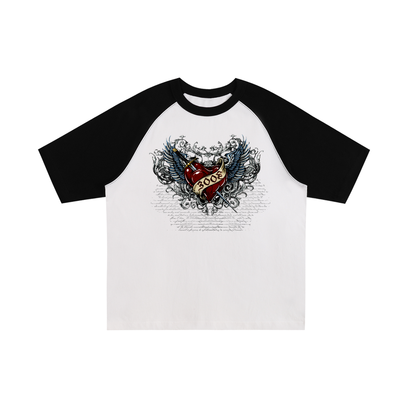 Heart oversized raglan tee