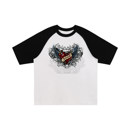 Heart oversized raglan tee