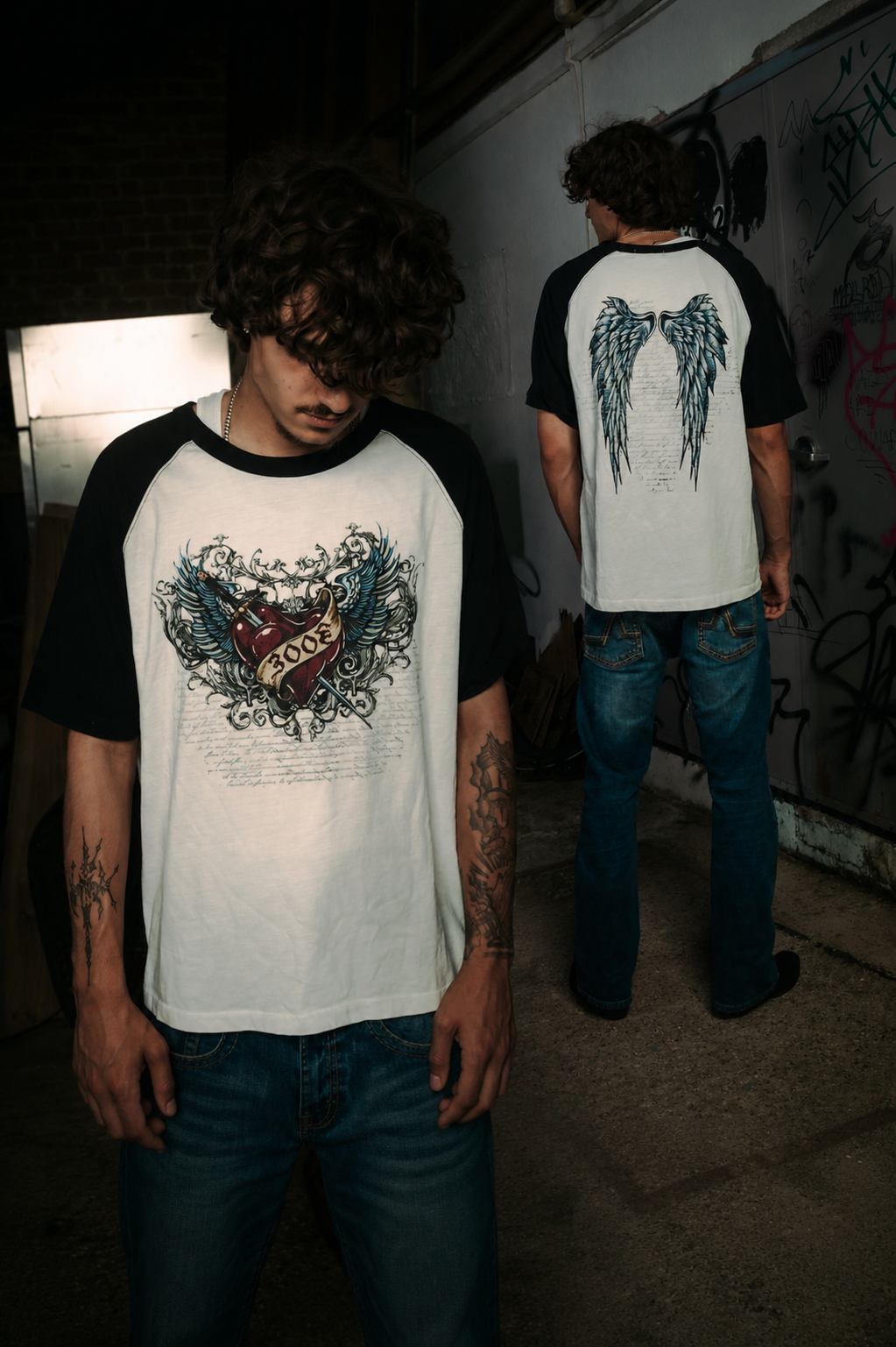 Heart Oversized Raglan Tee
